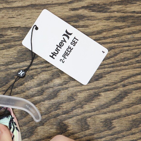 NWT Hurley UPF 50+ Palm Tree Tankini Swimsuit Set 167789b3bdadd8 4 Pink Multi - Picture 5 of 5